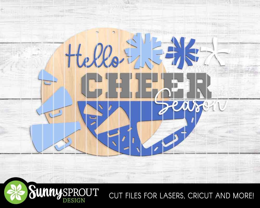 Hello Cheerleading Season Sign, Digital Download, SVG Laser Cut File ...