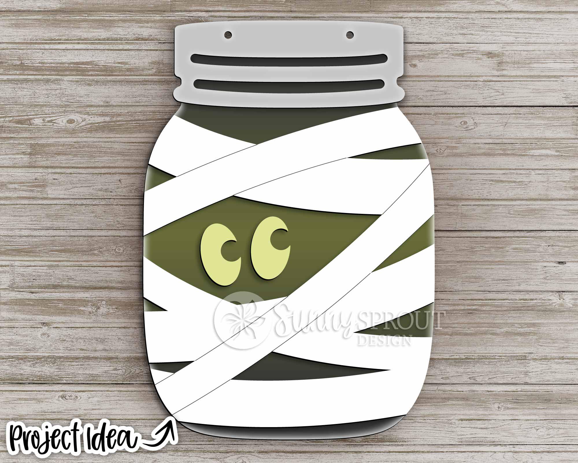Halloween Mason Jar Sign Bundle, Door Hanger Svg, Glowforge Laser File ...