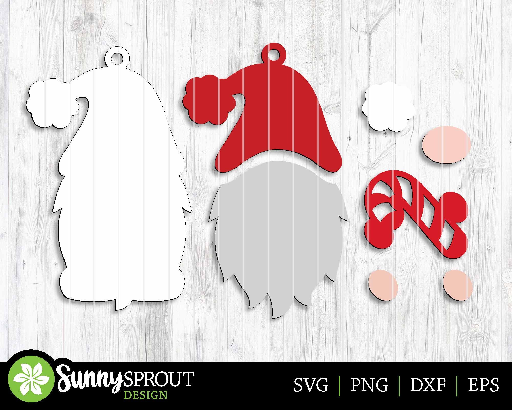 Christmas Santa Gnome Ornament Bundle, Digital Download, SVG Laser Cut ...
