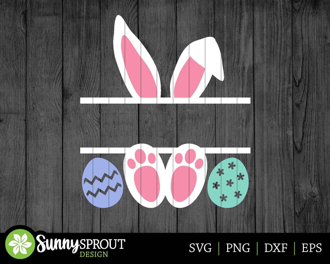 Easter Bunny Split Monogram Frame Digital Download Print | Etsy