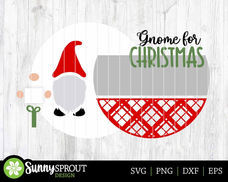 Gnome for Christmas Round Sign, DIGITAL Download, Door Hanger Svg ...