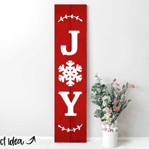 Letrero navideño para porche JOY, descarga digital, archivo de corte Cricut SVG, archivo de corte Silhouette, diseño de letrero navideño para puerta de entrada, SVG para porche