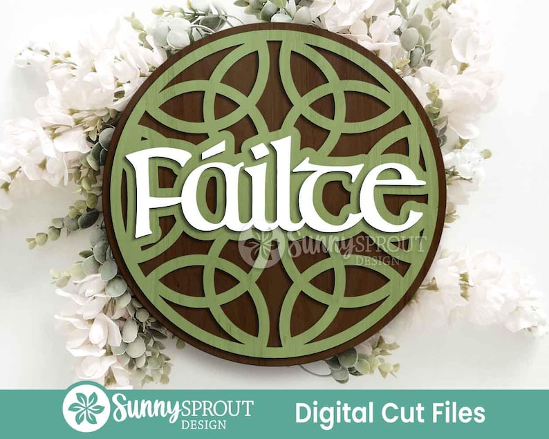 Celtic Sign Bundle, Round Door Hanger SVG, Glowforge Laser Cut File ...
