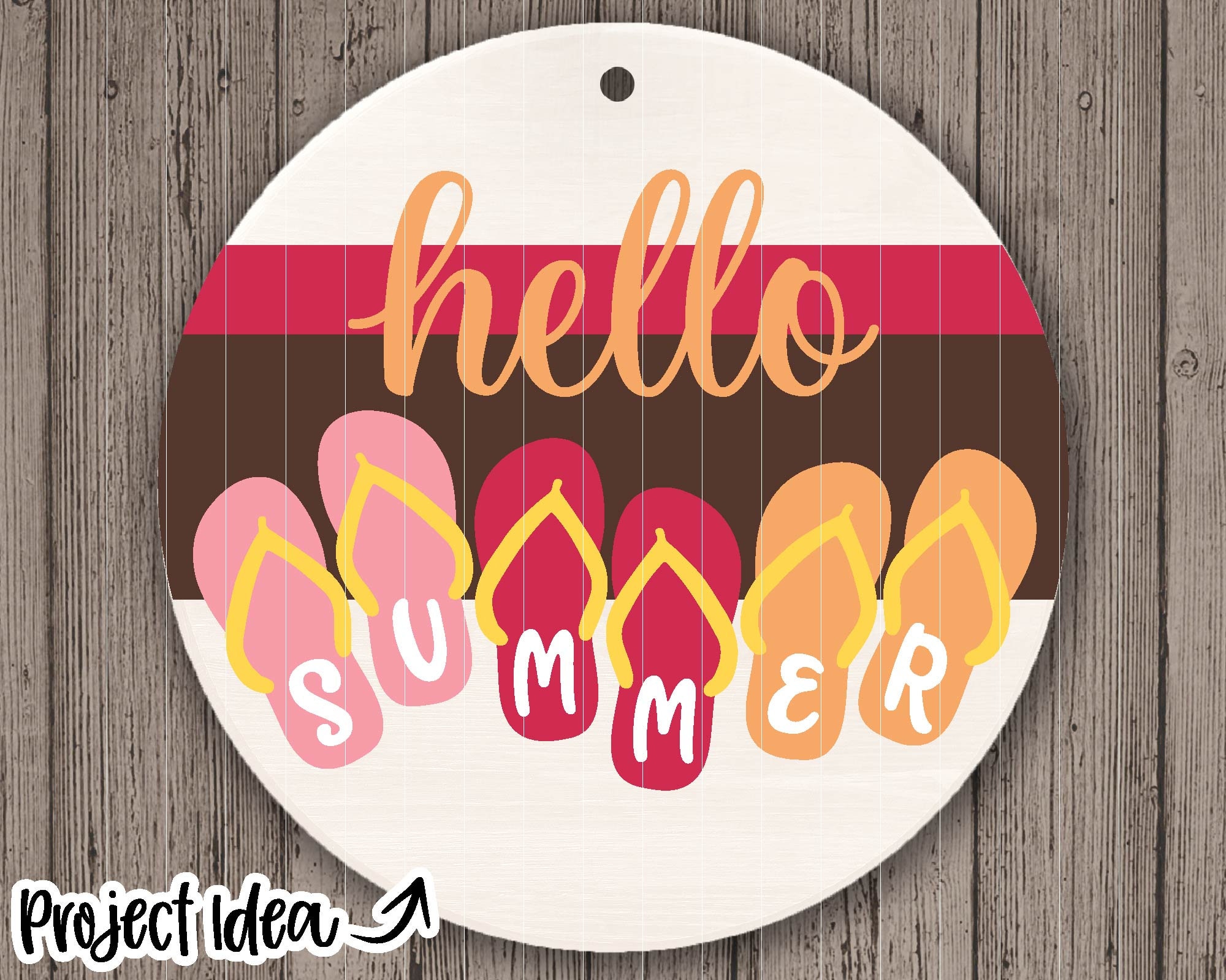 Hello Summer Flip Flops Sign, Digital Download, Cricut SVG Cut File ...