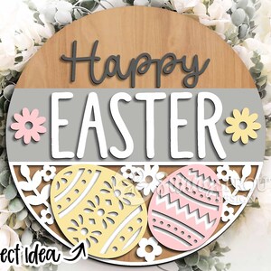 Easter Sign Bundle 3, Round Door Hanger Svg, Glowforge Laser File ...