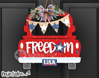 Freiheit USA LKW-Schild, Digitaler Download, Türschild SVG, Glowforge Laser-Datei, Vintage alter LKW SVG, 4