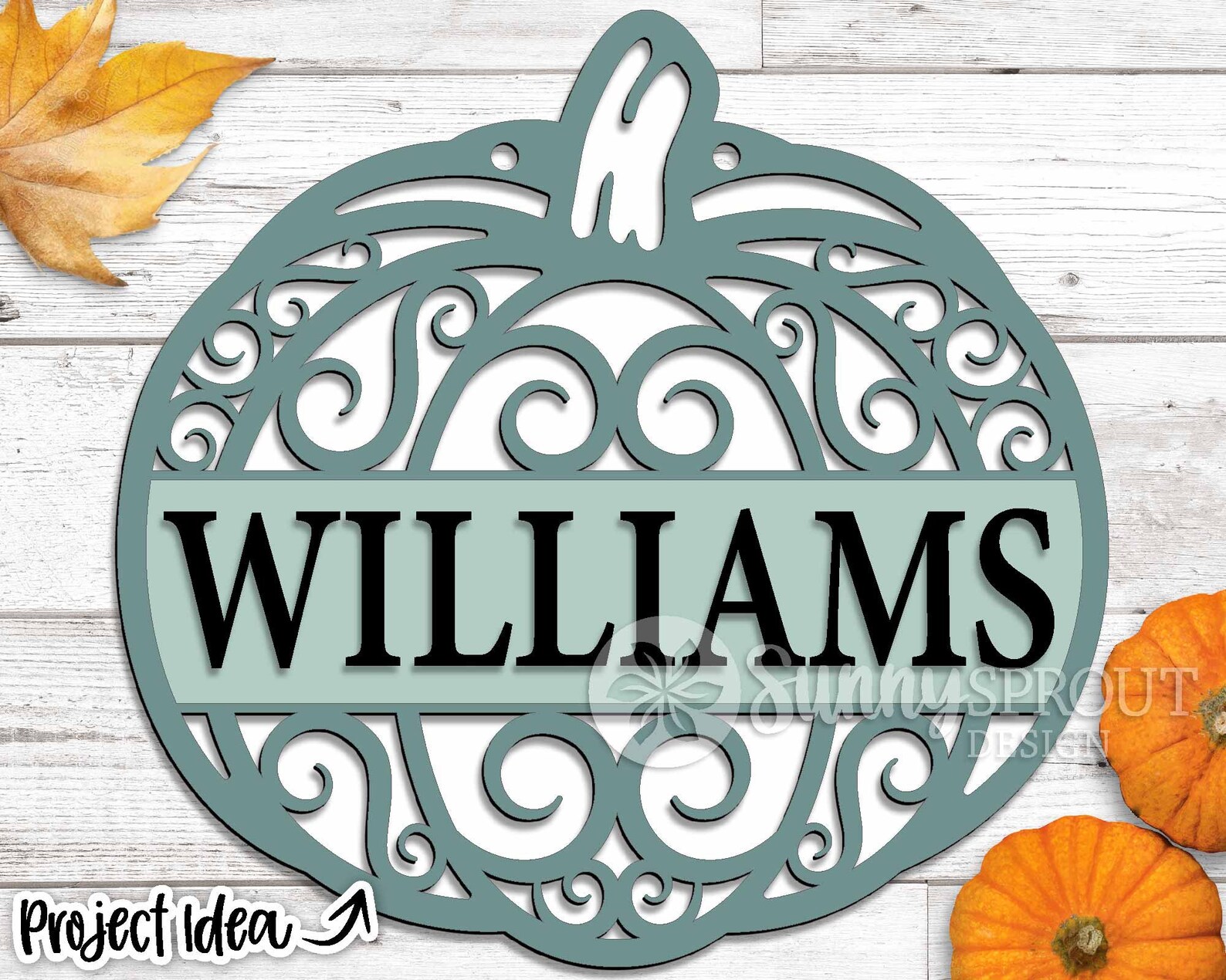 Pumpkin Split Monogram Sign, Fall Door Hanger Svg, Glowforge Laser File ...