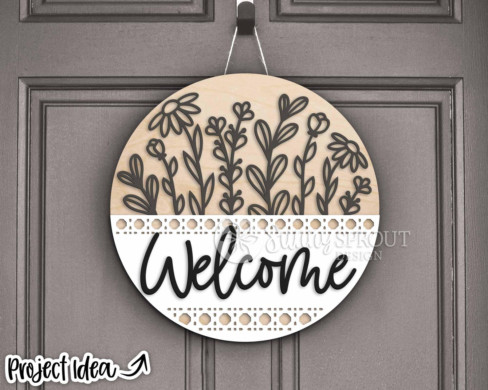 Welcome Wildflowers Rattan Pattern Sign, Digital Download, SVG Laser ...