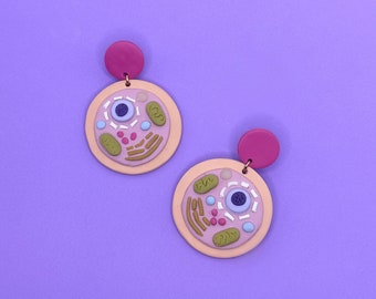 BACK TO SCHOOL | Cell Diagram Science Teacher Clay Earrings