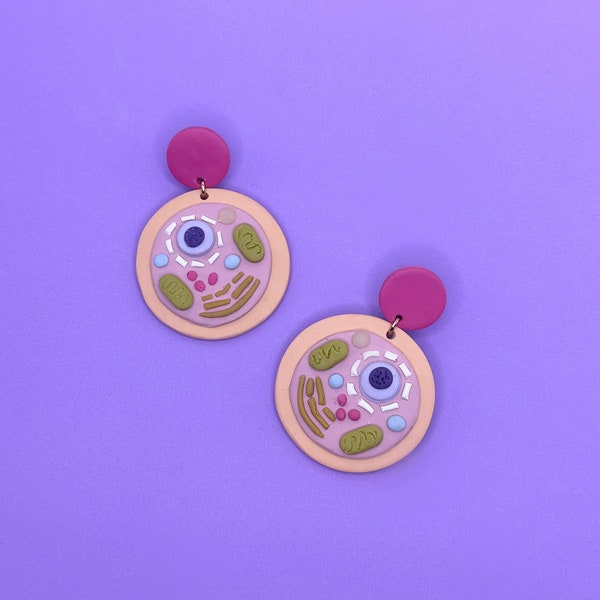 BACK TO SCHOOL | Cell Diagram Science Teacher Clay Earrings