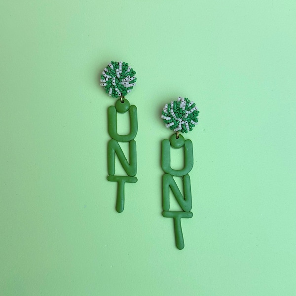 UNT | University of North Texas Game Day Beaded Clay Earrings