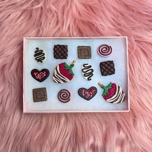 The Love Collection | Box of Chocolates Valentines Day Polymer Clay Stud Earrings Set