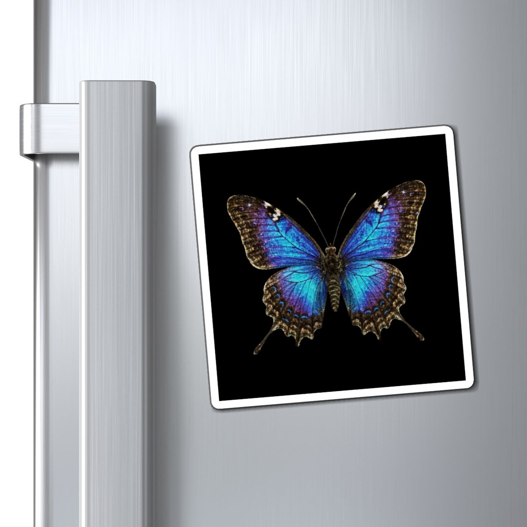 Sample Buttefly Ref Magnet Design Blue Butterfly Magnet: Matte Vinyl, Black Magnetic Backing - Etsy