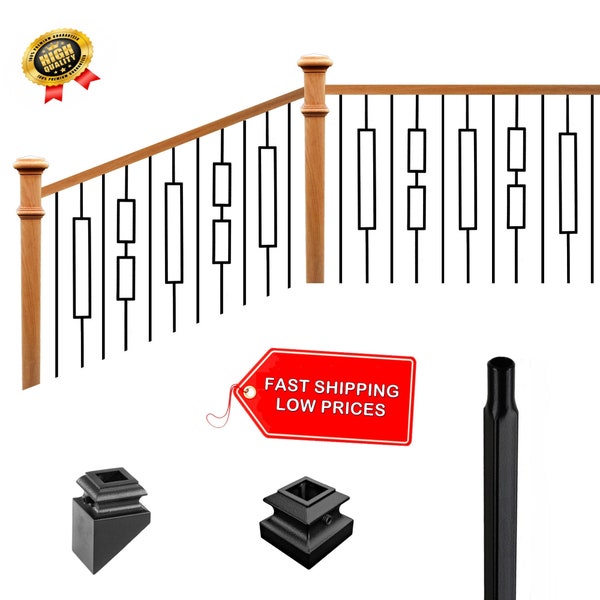 Premium Modern Metal Spindles for Stairs - Iron Stair Balusters - Stair Railing Accessories - Iron Stair Parts - Staircase parts- Spindles