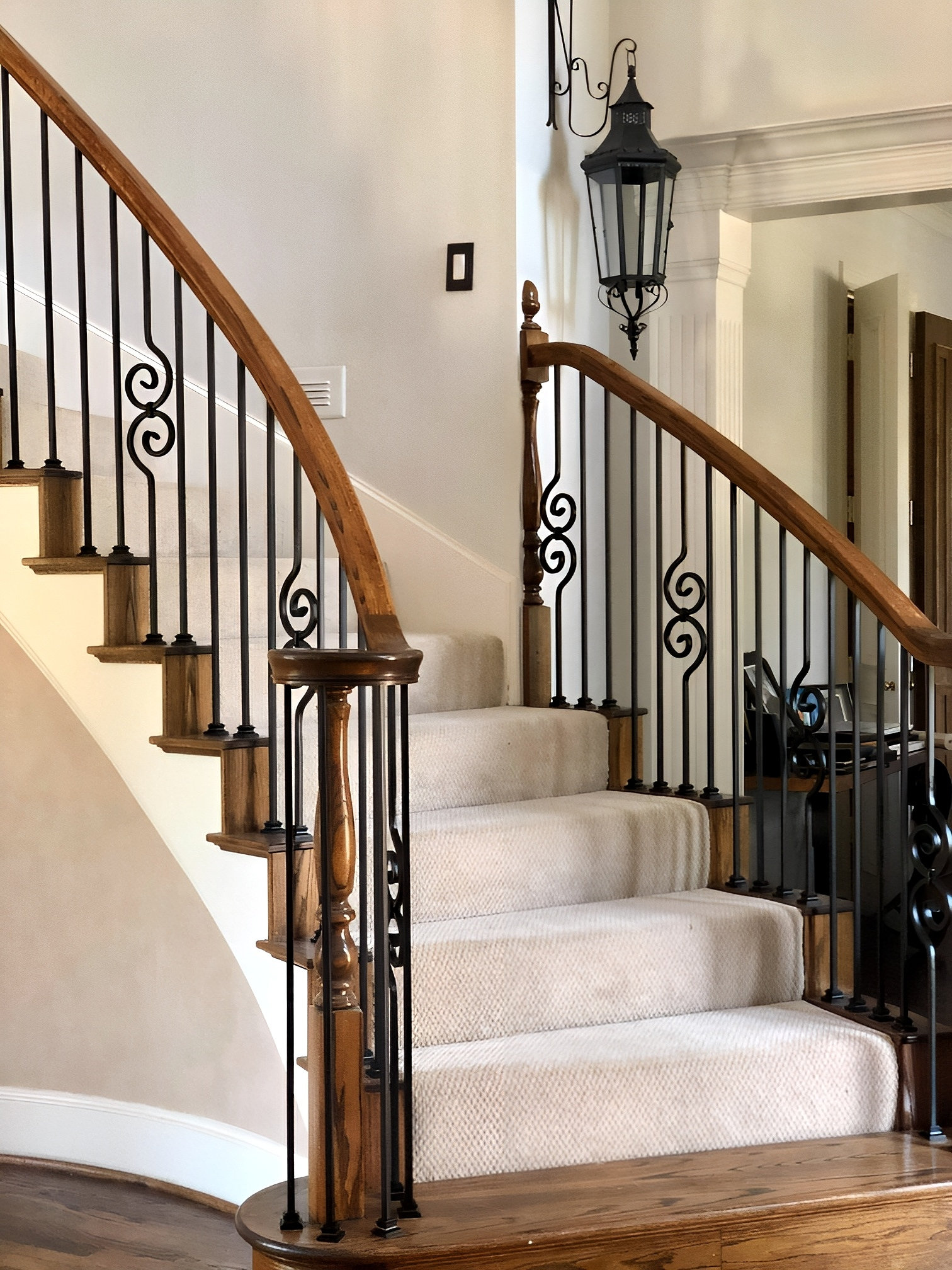 Afoxsos Wrought Iron Balusters 44 X 1/2 Metal Stair Spindles With 32 For Staircases 16-Pack (8 Straight + 8 Rectangle) 3.25" W SA1121396