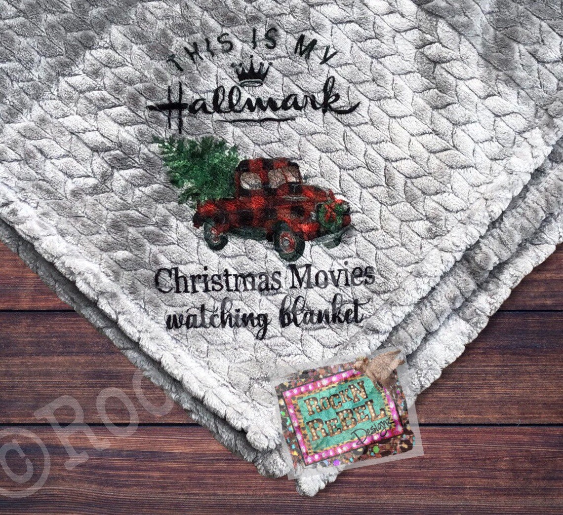 This is my Hallmark Christmas Movie watching throw blanket Etsy