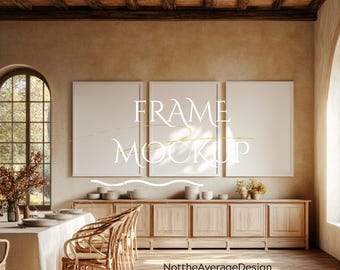 3xframe set 5:7 frame PSD Canva PNG mockup template, mockup template poster wall art photo painting artwork print realistic aesthetic modern