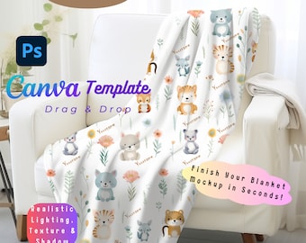 Baby Blanket Throw Mockup, Velveteen Plush Minky Sherpa Fleece  Bundle Sale Kid Teen Girl woman Digital Downloadable PSD Smart Object