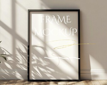 5x7 frame Canva PSD mockup template, poster wall art photo painting artwork print realistic aesthetic modern
