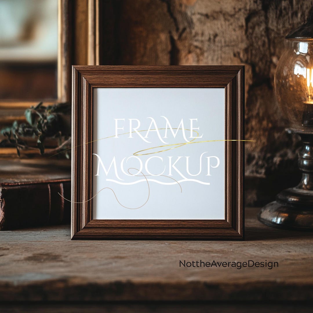 1x1 Square Frame Canva PSD Mockup Template, Poster Wall Art Photo ...