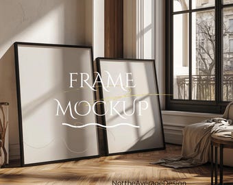 2sets of 2x3 frame PSD mockup template, buy5get50%off bundle sale poster wall art photo painting artwork print realistic aesthetic modern