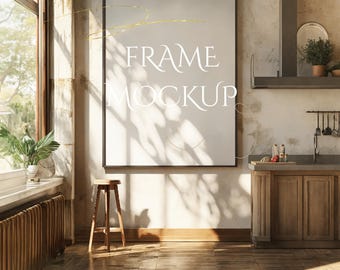 3:4 frame Canva PSD mockup template, buy5get50%off bundle sale poster wall art photo painting artwork print realistic aesthetic modern