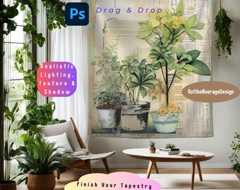 Tapestry Mockup Canva PNG PSD, 88X104 printify indoor wall tapestries Ready to use template, Buy5get50%off bundle sale boho elegant