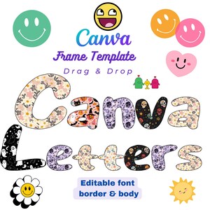 Paquete de marcos de lienzo con letras y números para garabatos, alfabeto escrito a mano, diseño personalizado de arrastrar y soltar, impresión para camisetas, tarjetas, álbumes de recortes, diario basura, pegatinas