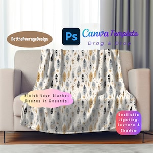Decke Überwurf Mockup Canva PNG PSD Smart Objektdesign Samt Plüsch Minky Sherpa Fleece Kind Teenager Mädchen Frau