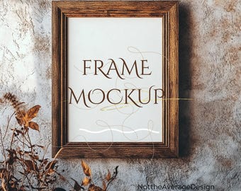 3x4 frame Canva PSD mockup template, vintage rustic scene poster wall art photo painting artwork print realistic aesthetic modern