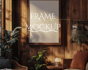5x7 frame Canva PSD mockup template, poster wall art photo painting artwork print realistic aesthetic modern