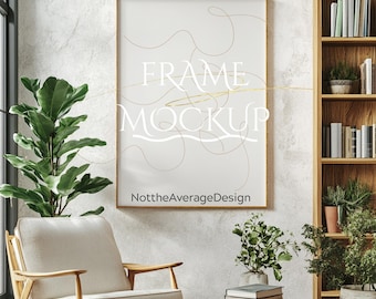 5x7 frame Canva PSD mockup template, poster wall art photo painting artwork print realistic aesthetic modern