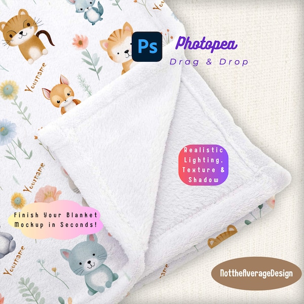 Baby Blanket Close-up Mockup PSD, Buy5get50%off Bundle Ready to use template Velveteen Plush Minky Microfiber Kid Teen Girl woman Throw