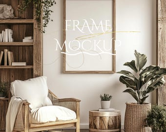 2x3 frame Canva PSD mockup template, poster wall art photo painting artwork print realistic aesthetic modern