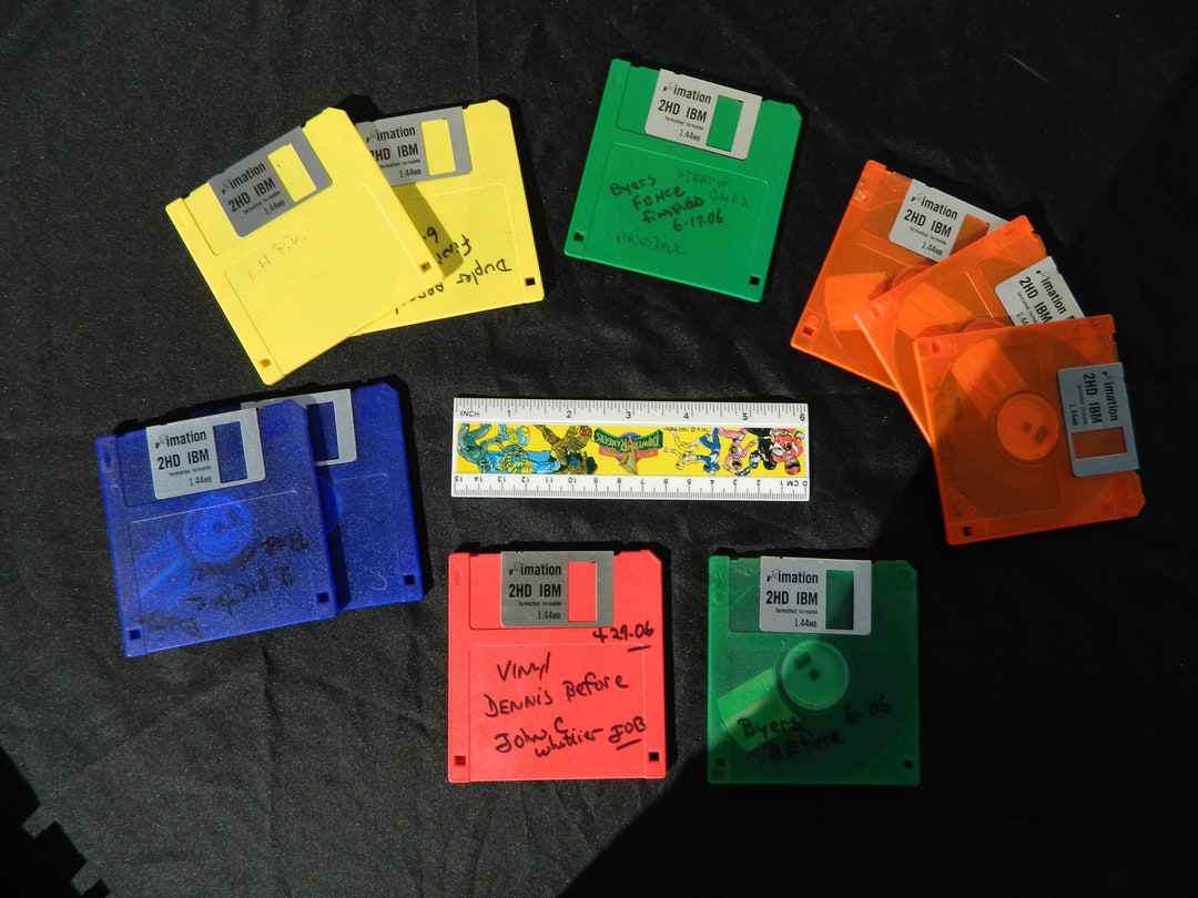 10 disquetes Vintage Floppy 3.5 MultiColored Untested Etsy España