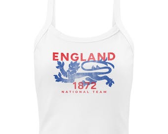Vintage England Football Women's Tank Top: England Cup Fan Streetwear