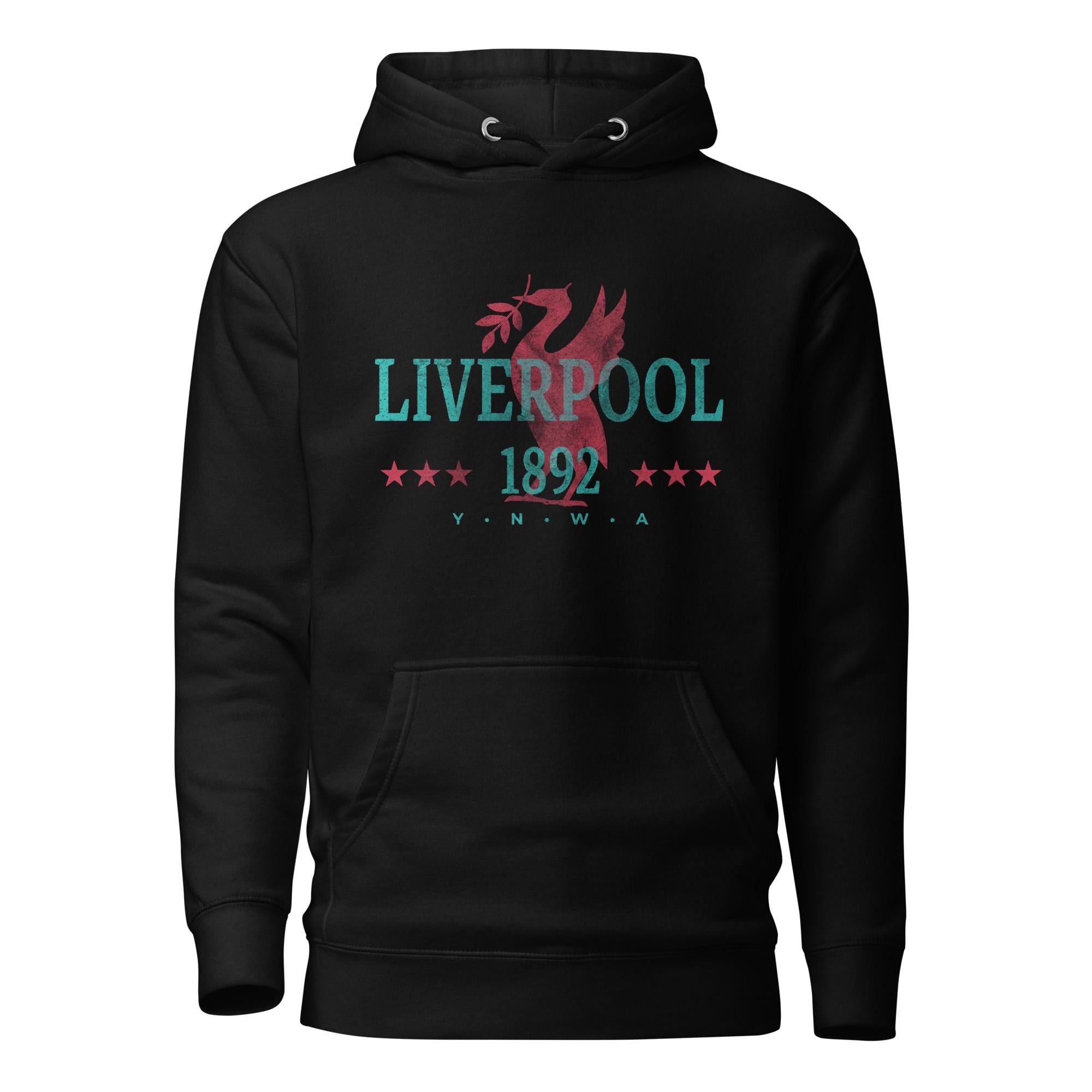 Felpa Con Cappuccio Uomo Liverpool Football LiverBird Crest - Taglia L, Colore Nero