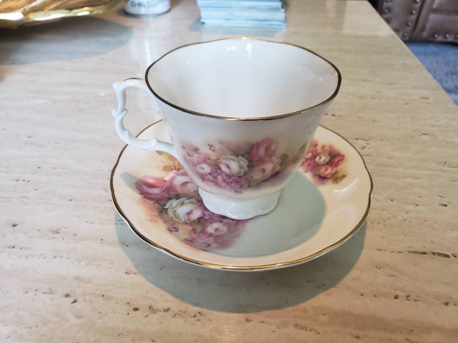 Argyle Bone China floral tea cup and saucer made in England Etsy