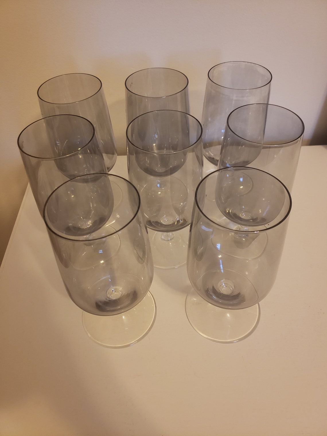 Set of 8 Vintage short stemmed drinking glasses home and Etsy