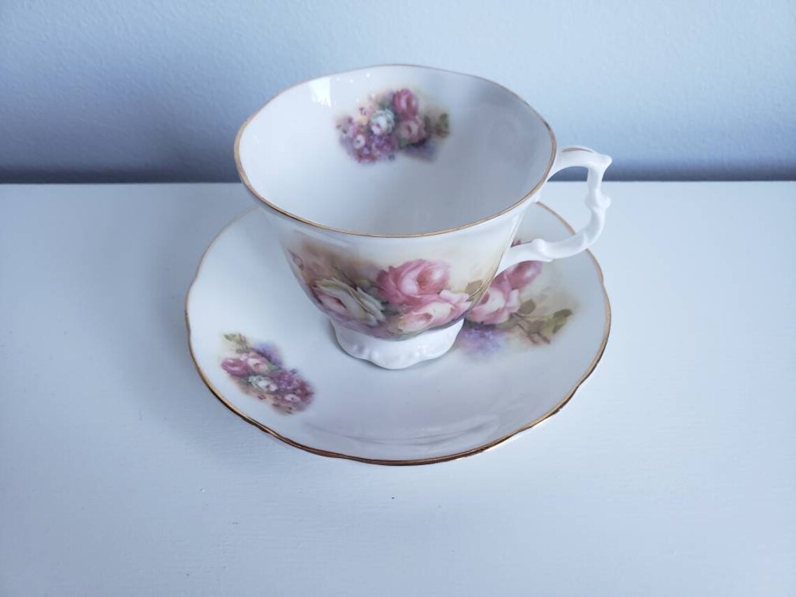 Argyle Bone China floral tea cup and saucer made in England Etsy