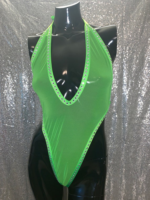 lime green one piece outfit