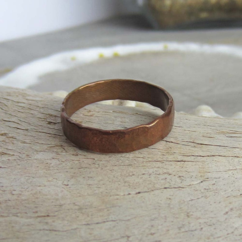Natural Copper Ring Hammered Copper Ring Tarnished Copper Etsy