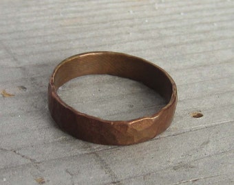 Natural copper ring - Hammered copper ring tarnished copper men's ring women's ring - copper band - patina jewelry, distressed, unisex