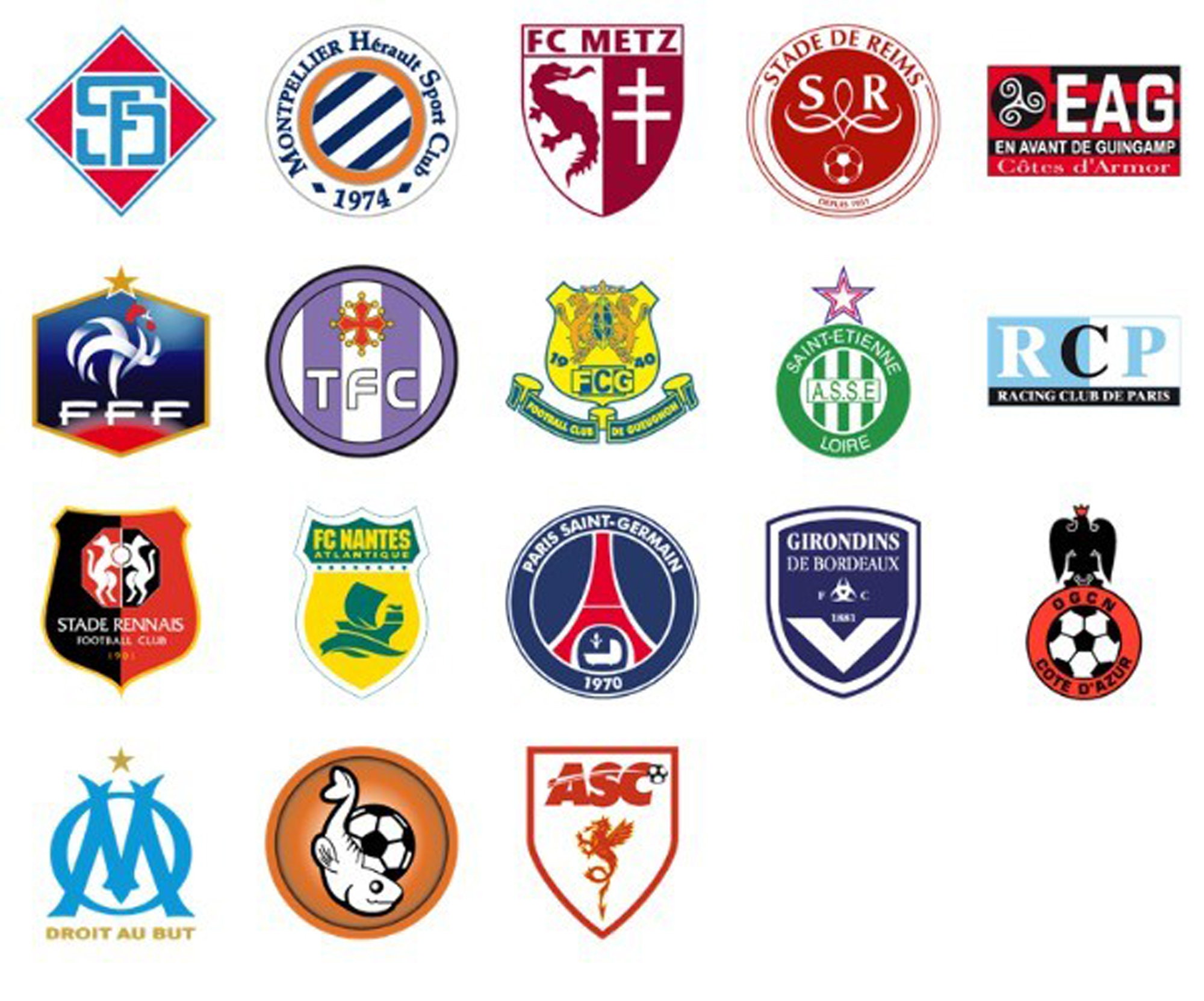 French Football Soccer Teams Logos. Laser cut files SVG DXF | Etsy