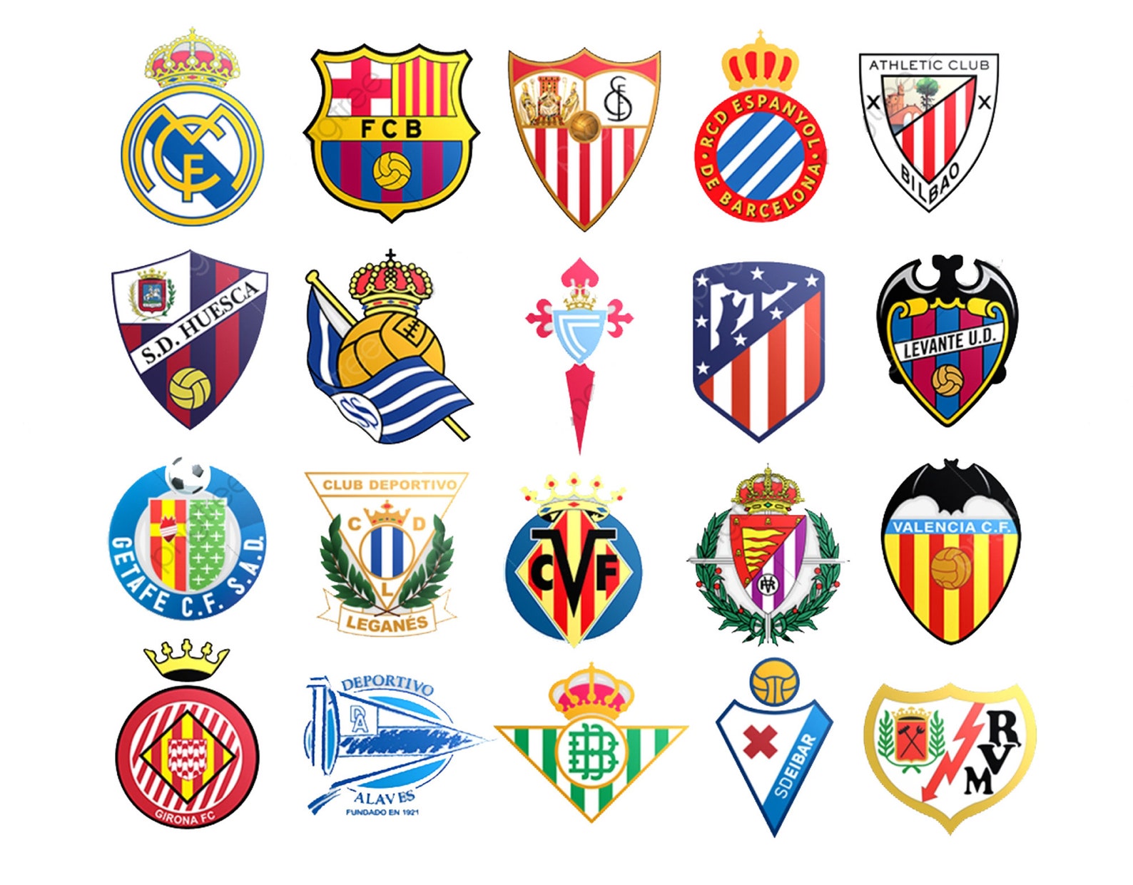 Spanish Football Soccer Teams Logos. Laser cut files SVG DXF | Etsy