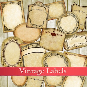 Realistische Vintage Zaubertrank-Etiketten, Apotheker, Jar, Etikett, leer, Zaubertrank-Flasche, printable, viktorianisch, Gift-Etikett, Geschenkanhänger,