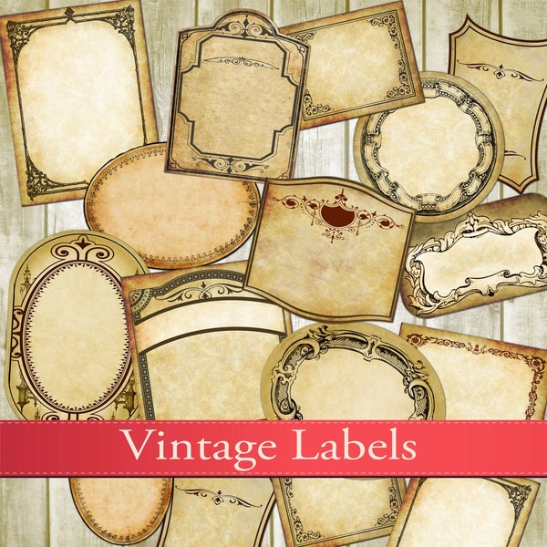 Realistische Vintage Zaubertrank-Etiketten, Apotheker, Jar, Etikett, leer, Zaubertrank-Flasche, printable, viktorianisch, Gift-Etikett, Geschenkanhänger,