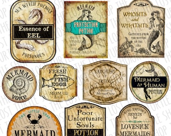 Mermaid Scales Potion Bottle Label - Etsy Canada