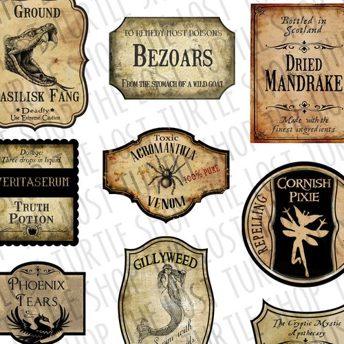 New Realistic Handmade Labels Wizard Potion Bottle Labels - Etsy