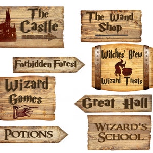 Printable Wizard Party Signs, Wizard Party Posters,  Instant Download, Birthday Decor, Wizard Party Decoration, Wizard School,  Potions,